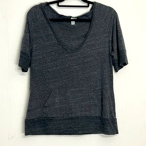 🌞 District Threads black lightweight short sleeve scoop neck hoodie L